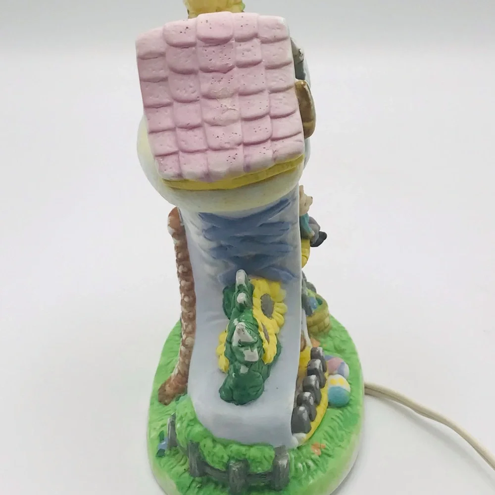 Vintage Bunny hand painted porcelain lighted Bootfry house shoe figurine.